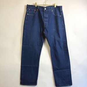 Levi Strauss 501 Original Fit Button Fly Dark Wash Denim Jeans Men's W40 L32